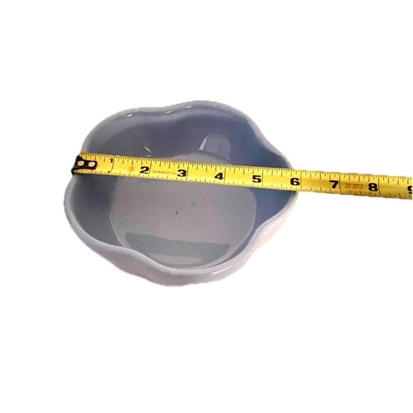 Roseville Spongeware Pottery Blue Fruit Dessert Bowls Ruffled Rim Lot of 6 EVC - Picture 6 of 7